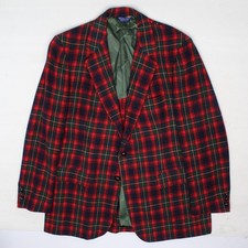 VTG Pendleton Country Traditionals Sport Coat 44R Red Green Blue Plaid Wool USA
