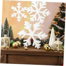  3 Pcs Large Foam Snowflake Christmas Decoration 14" 10" 8" Tabletop 