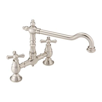 ENKI, Langley, KT115, gebürstetes Nickel, traditionelle Brücke Küchenspüle Mixer Wasserhahn
