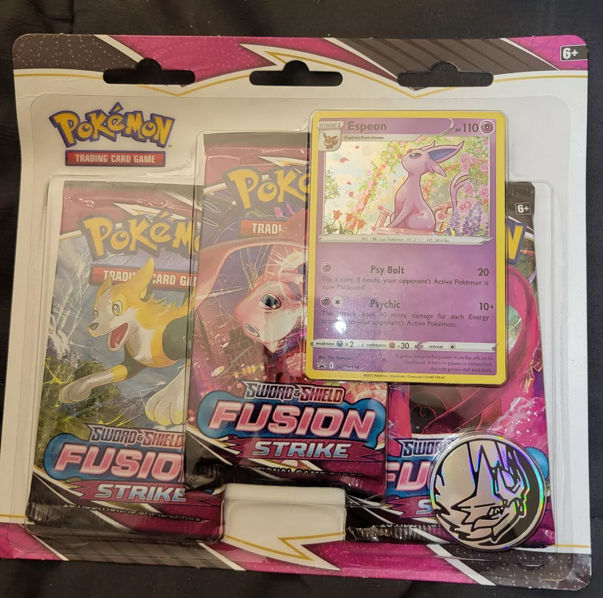 Pokémon TCG: Sword & Shield-Fusion Strike 3 Booster Packs, Coin