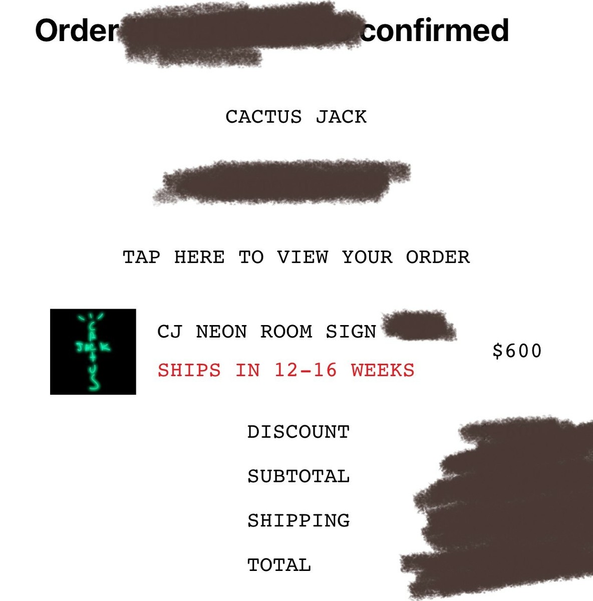 Cactus Jack Neon Sign (100% OFFICIAL) Travis Scott Neon Room Cactus Jack Neon Sign (100% OFFICIAL) Travis Scott Neon Room