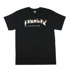 Thrasher Magazine INTRO BURNER LOGO Skateboard T Shirt BLACK
