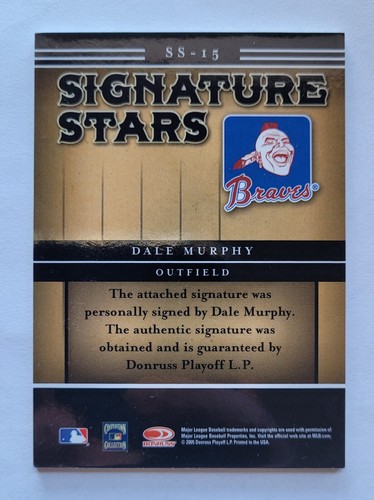 2005 Donruss Signature Series Dale Murphy Dual Jersey And Autograph Braves - Picture 2 of 2