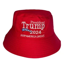 ON SALE!! President Donald TRUMP Bucket Red Hat MAGA Keep America Great Again