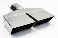 Exhaust Tip 2.50 In Inlet 8.25 X 2.25 Rectangle 8.25 In Long Dual Slanted Spli