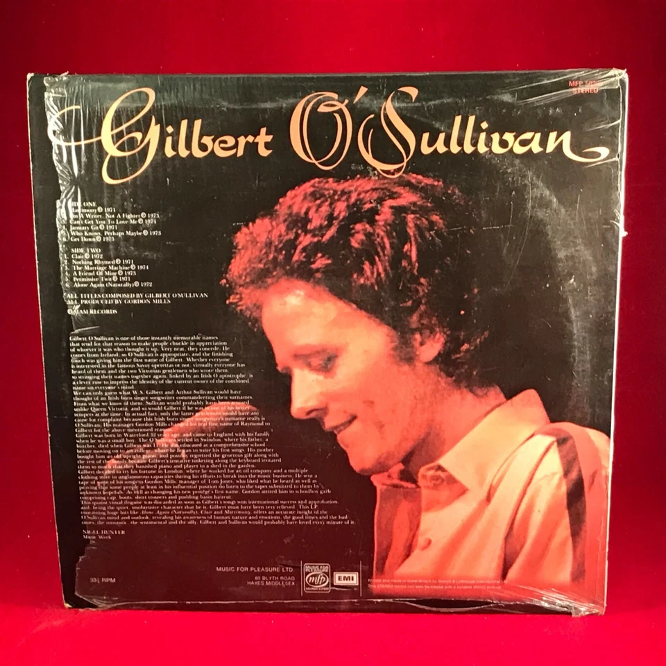 Gilbert O'Sullivan 1978 UK vinyl LP Best Of Clair Alone Again Naturally get down - Image 2 of 4