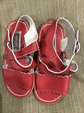 LAMOUR L'AMOUR CLASSIC RED LEATHER SHOES SANDALS TODDLER GIRLS Sz 6