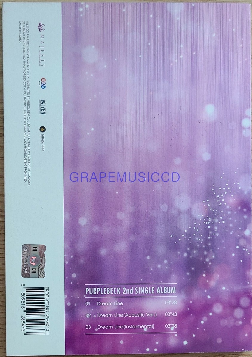 PURPLEBECK Dream Line 2ND SINGLE K-POP REAL SIGNED AUTOGRAPHED