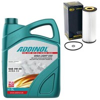 MotoröL Set 0W-30 Addinol 5 Liter + ÖLfilter Sh 420 L FüR Audi Seat Skoda Vw 1.9
