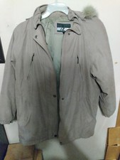 Iz Sport Tan Fur Fringe Hood Coat Medium