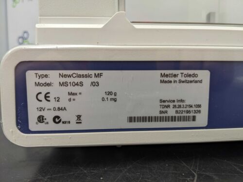 Balanza analítica Mettler Toledo NewClassic MF MS104S - Imagen 6 de 10