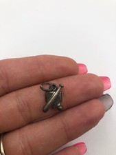 Vtg 80' Signed 925 Sterling Silver Baseball Theme Charm Pendant 270