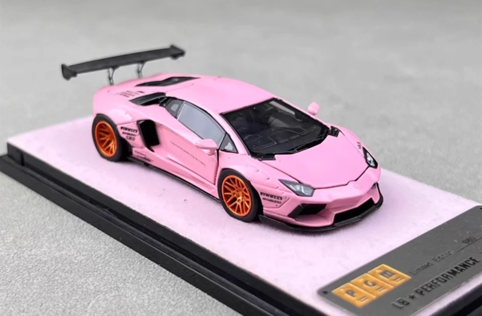 PGM 1:64 розовый LBWK Aventador LP700-4 спортивная модель литой металлический автомобиль - Изображение 3 из 4
