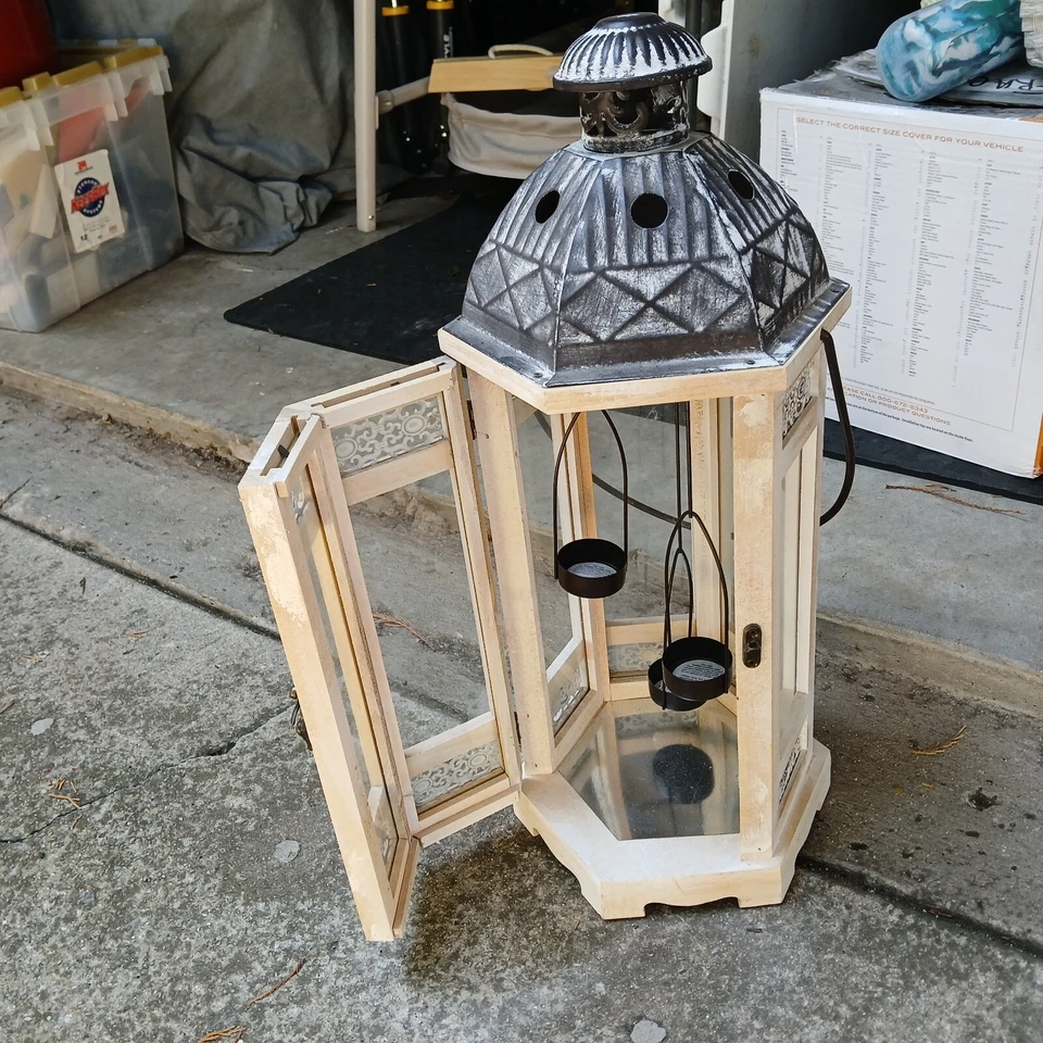 Lanterna de vela clássica feita à mão e estilo grande para lareira ou peça de manto - Imagem 2 de 3