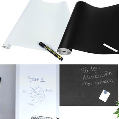 Tafelfolie Selbstklebend Kreidefolie Schwarz Whiteboard Folie Weiß Beschriftbar