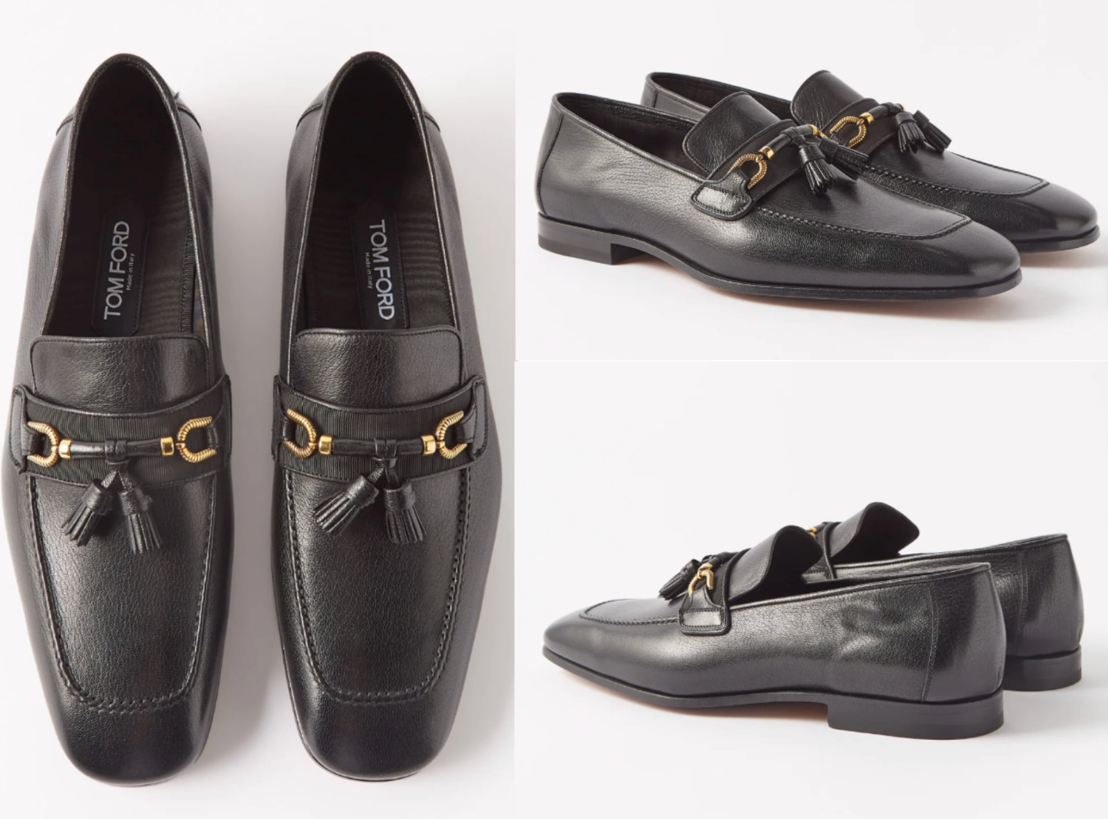 Tom Ford Tasselled Loafers Sneakers Shoes Moccasins Grained Calf New 40