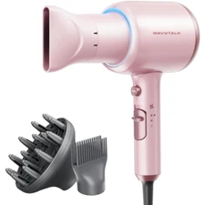 Wavytalk Hair Dryer with Diffuser, Millennial Pink (Comb+diffuser+nozzle)