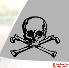 SKULL AND CROSSBONES Vinyl Decal Sticker Car Truck Window Wall Bumper SYMBOL JDM