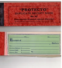 1940s Partial book of Protecto Duplicate Receipts var 2