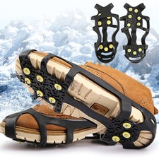Ice Snow Anti Slip Spikes Grips Grippers Crampons Cleats For Hike Shoes Boot US 