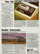 1984 Vintage Print Ad DAK Call Mate Duplex Speaker Phone Telescope Microphone