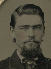 BRAD PITT LOOK A LIKE. TINTED TINTYPE IN PERIOD MAT.