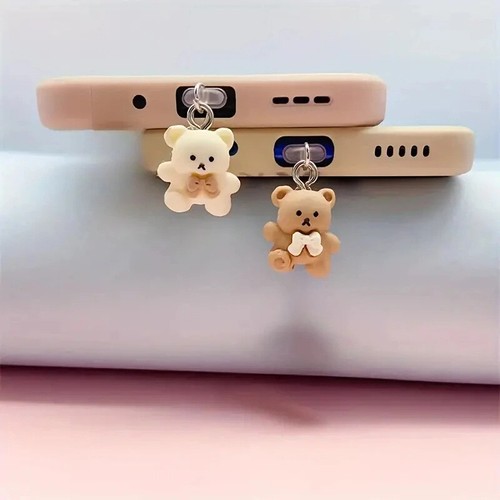 Phone Dust Plug Bear Pendant Decoration For IPhone Type-C Charging Interface AT - Zdjęcie 4 z 13