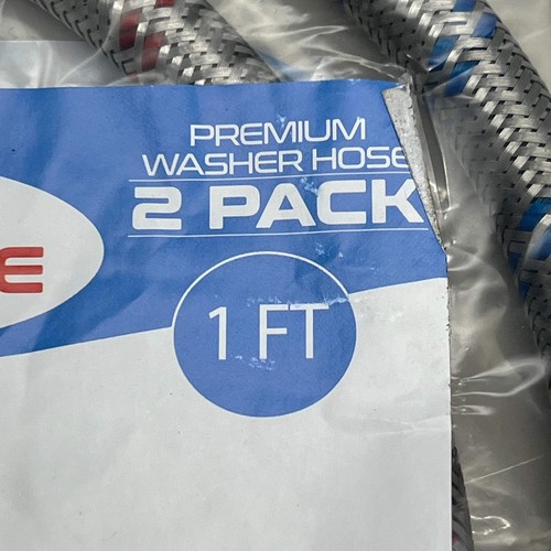 HIPPOHOSE Braided Burst Proof Washing Machine Hose Fits all Models 1ft X00423VCS - Picture 15 of 17