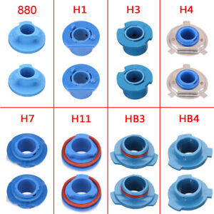 2Pcs/Set Universal LED Headlight Bulb Base Adapter Socket Retainer Blue ABS Hot