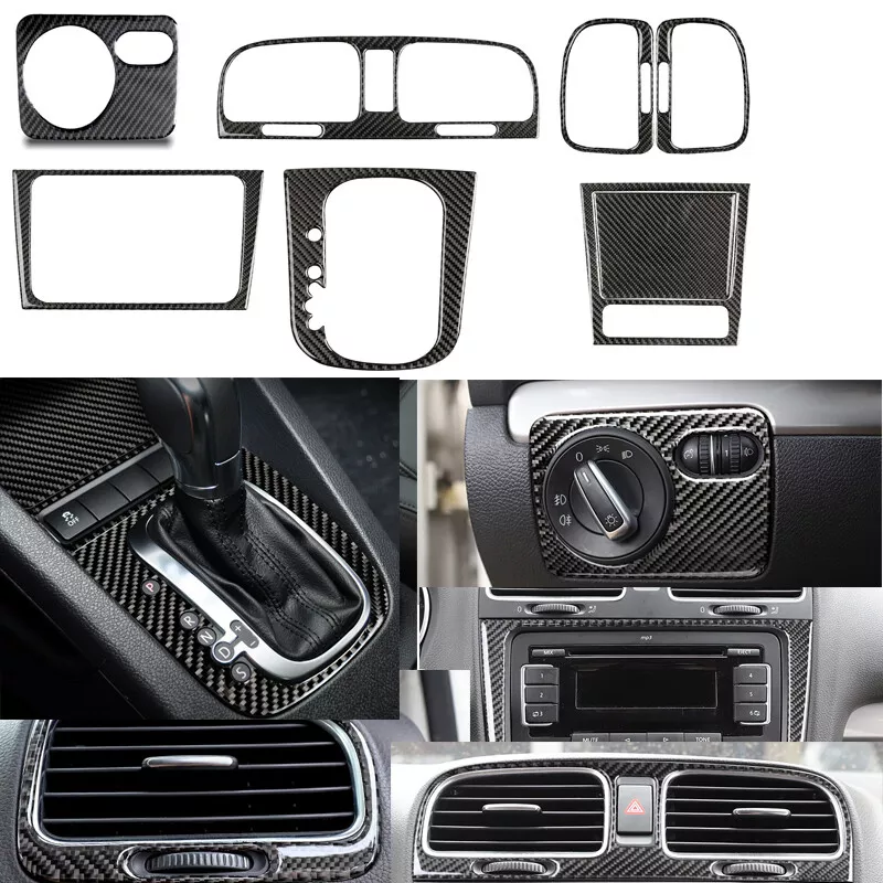 For VW Golf 6 MK6 GTI Carbon Fiber Interior Accessories Whole Kit Cover  08-12