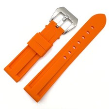 Watch Strap Silicone Big Steel Buckle Soft Rubber Dive Band 20mm 22mm 24mm UK
