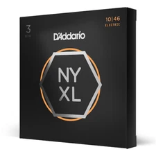Three sets D'Addario NYXL1046 Electric Guitar Strings;  (3-Pack) gauges 10-46
