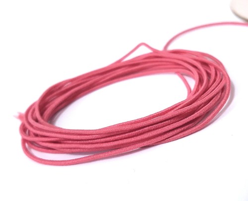 Appr 1mm wide - 5- 20yds Watermelon Red Thin Elastic Thread Cord ET75 - Picture 2 of 8