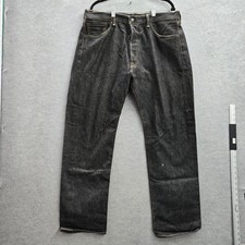 Levi's 501 Men Jeans 36X32 Black Denim Original Fit Straight Leg Button Fly READ