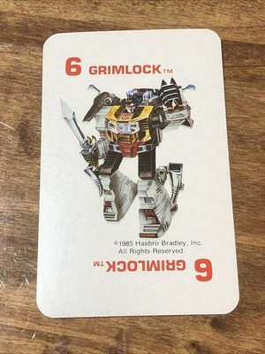 1985 Hasbro Transformers Card Game Playing Card RARE GRIMLOCK #6