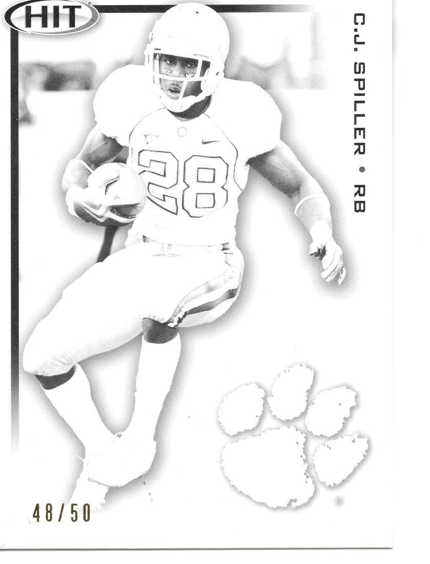 2010 SAGE HIT Make Ready Black MR28 C.J. Spiller Clemson Press Proof 48/50