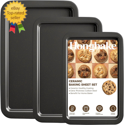 #ad Ceramic Baking Sheet Pan Set Cookie Sheet for Oven Bakeware Sets $22.09
