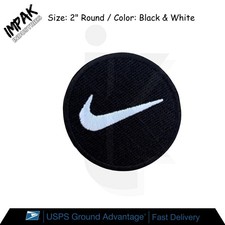 N I K E Sports Logo 2" Round Embroidered Patches Embroidery Swoosh Patch