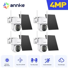 ANNKE 4MP Wireless Solar Security Camera System PIR Color Night Two Way Audio