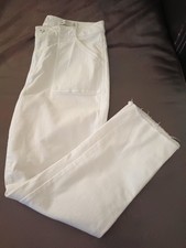 J Jill Denim White Cropped Pants Size 12 High Rise Stretchy
