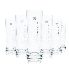 6x Krombacher Bier Glas 0,2l Becher Star Cup Sahm Relief Gl&auml;ser Kontur Brauerei