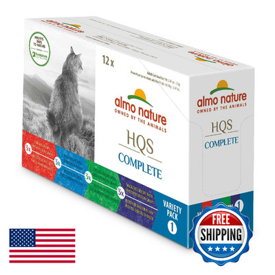 Almo Nature HQS Complete Cat Food Variety Pack - (12) 2.47oz Cans