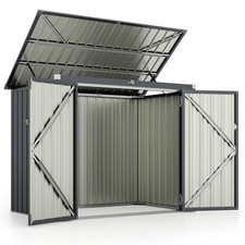 3x6 Feet Outdoor Storage Shed for Trash Can Double Openings Lockable Garden Shed