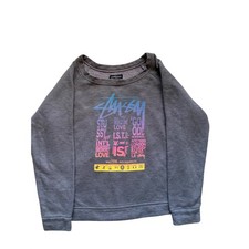 Stussy International Tribe Graphic Sweatshirt Charcoal Gray Large Streetwear