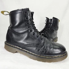 Dr. Martens Boots Womens 5 Black Delaney 8-Eye Side Zip Leather Combat