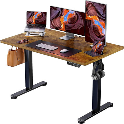 Vintage Brown Height Adjustable Electric Standing Desk - 48''x24''