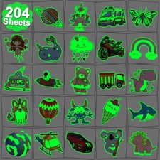 Tatuajes temporales envueltos individualmente que brillan en la oscuridad ni os