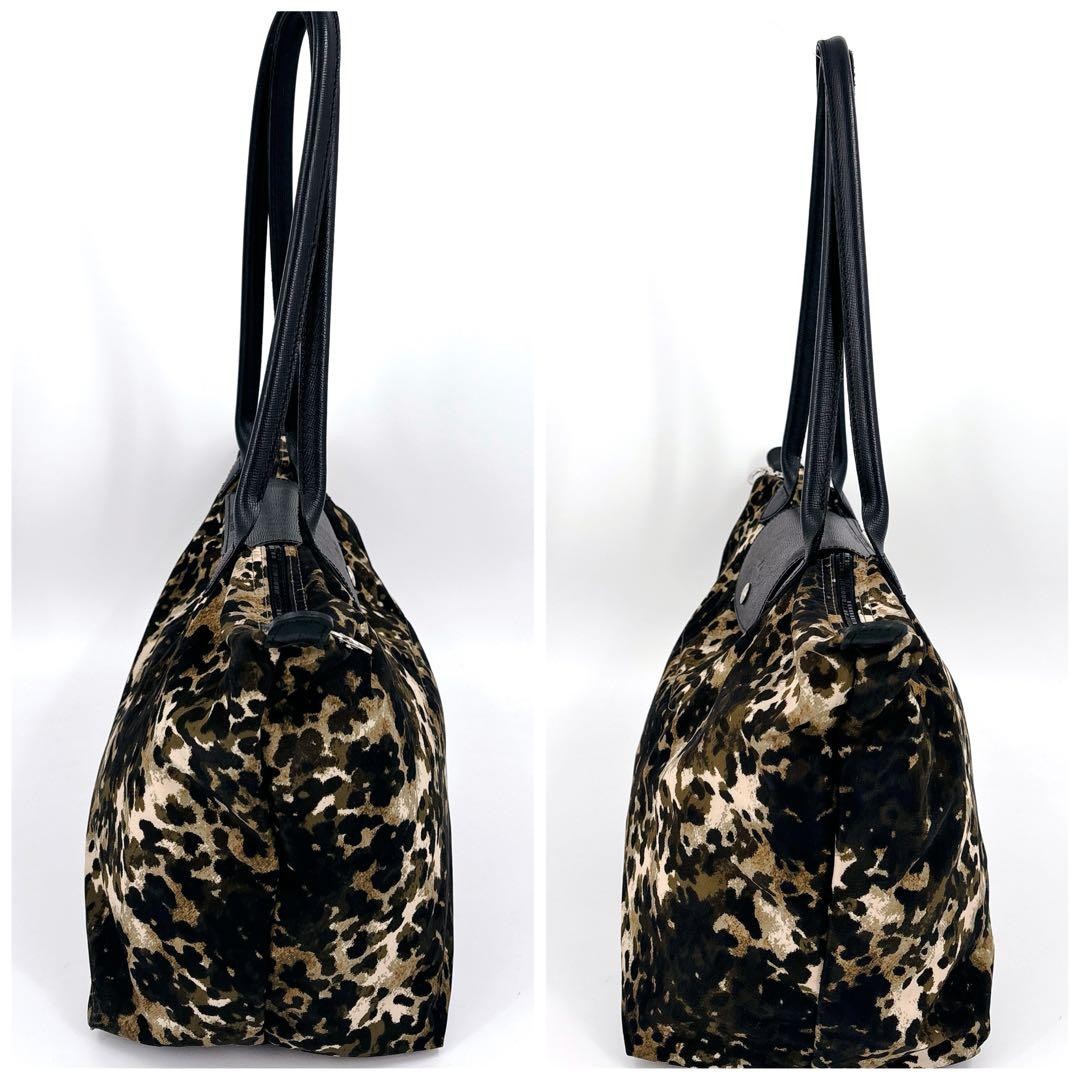 Rare Defective LONGCHAMP Leopard Pattern Tote Bag… - image 3