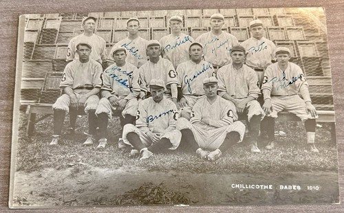 VINTAGE RPPC 1910 Photo Postcard CHILLICOTHE BABES OHIO BASEBALL TEAM RARE CARD