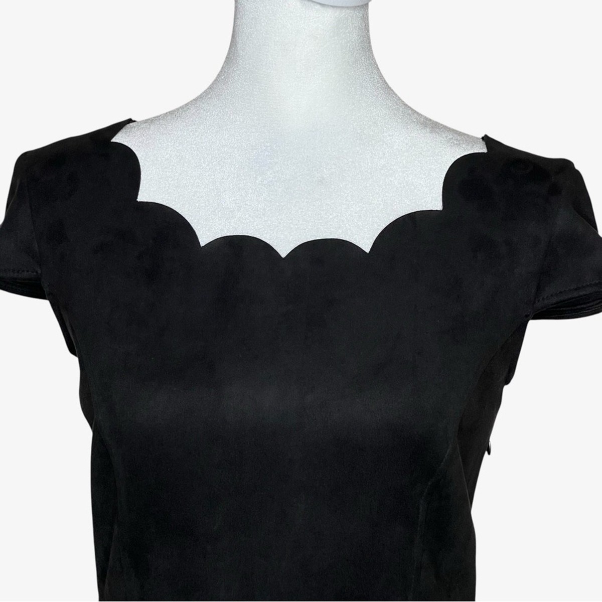 Fairy Grunge Skater Dress M Black Lulus Dearest Dreams Party Sueded Scalloped View 2